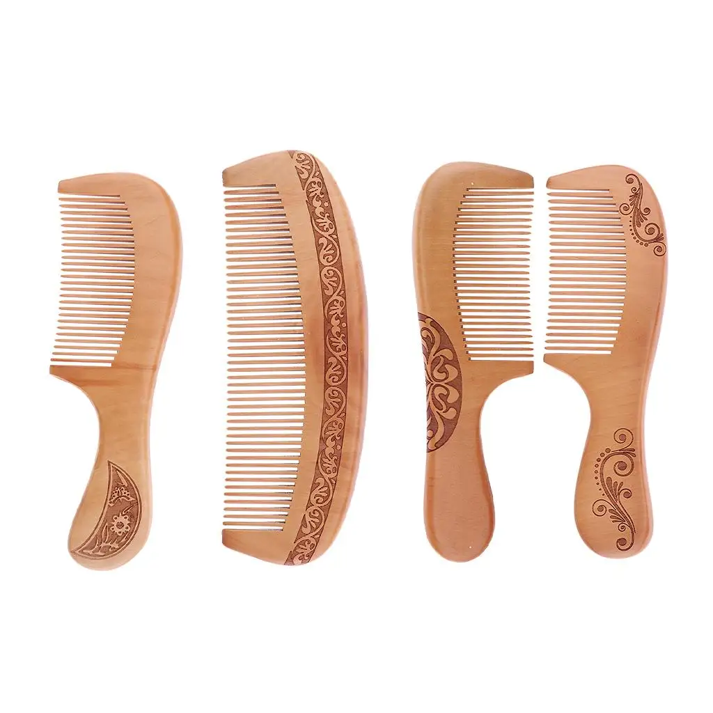 

Eco Friendly Wood Hair Comb Thick Fine Tooth Wide Teeth Comb for All Hair Types and Gifting