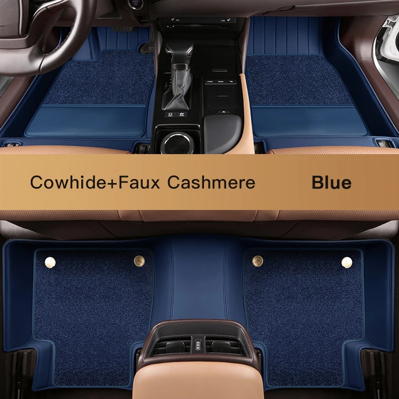 Custom Fit Car Floor Mat Cowhide ECO Material for 98% Over 3000 Models 2 rows 5-seats Car Double Layers Floor Carpet Mat