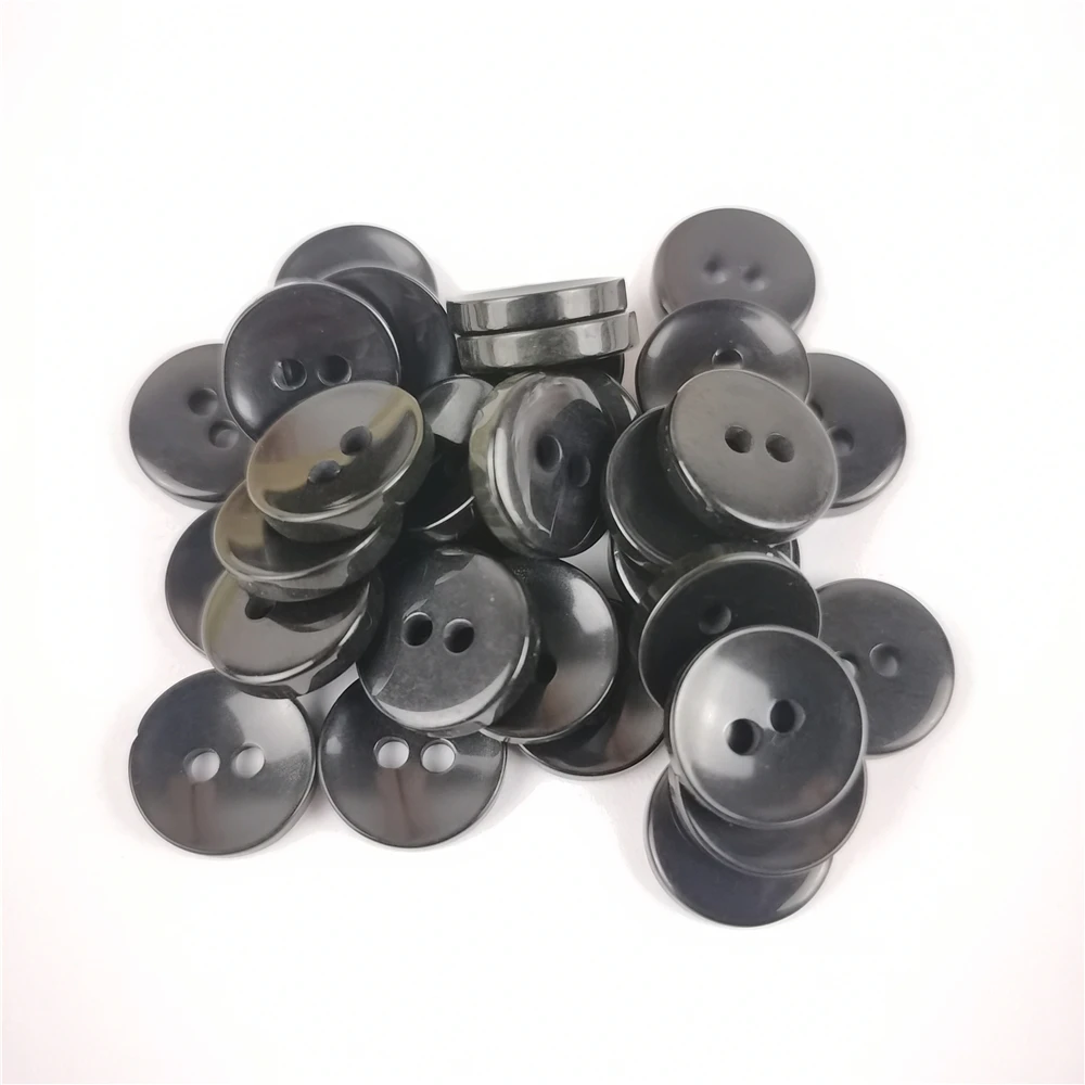 30 botones de resina negros de 12.5mm con 2 agujeros para coser ropa, plástico, redondos, para scrapbooking