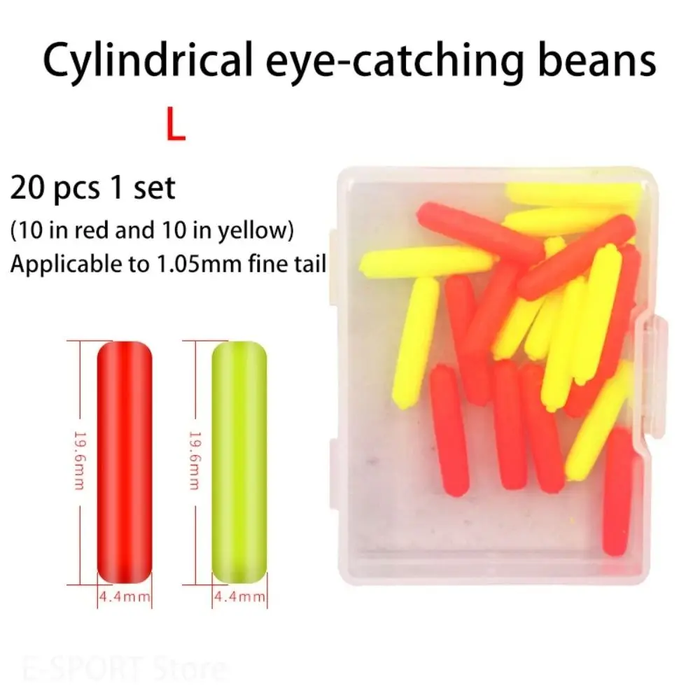 

20pcs Fluorescent Fishing Floating Bobbers Fluorescent EVA Buoyancy Balls Foam Strike Indicator Foam Red Eye-catching Bean Set