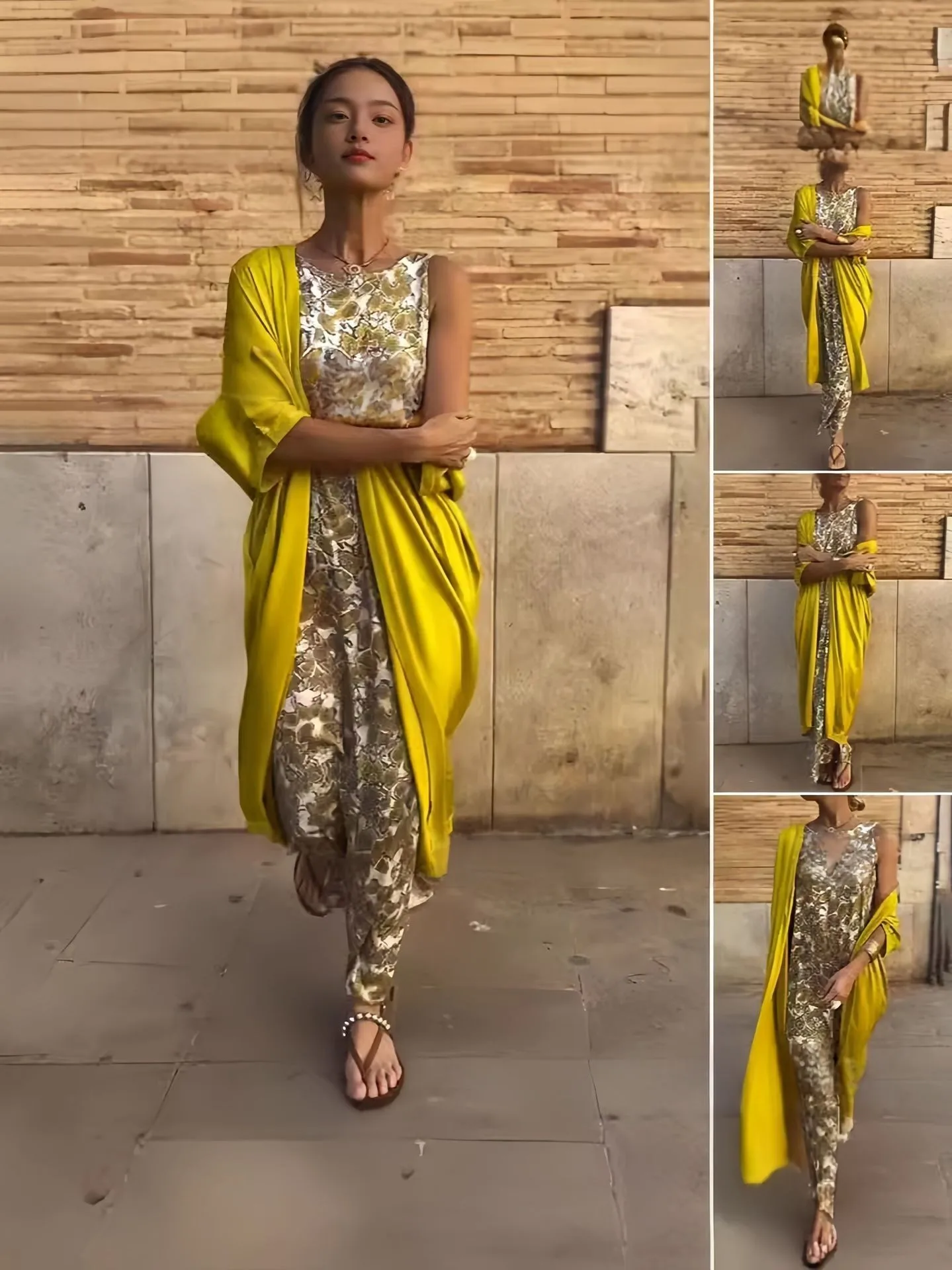 

Осенние женские комплекты одежды: элегантный комплект из двух предметов, длинное платье для женщин, полиэстер, с принтом, с рукавами-принцессами.