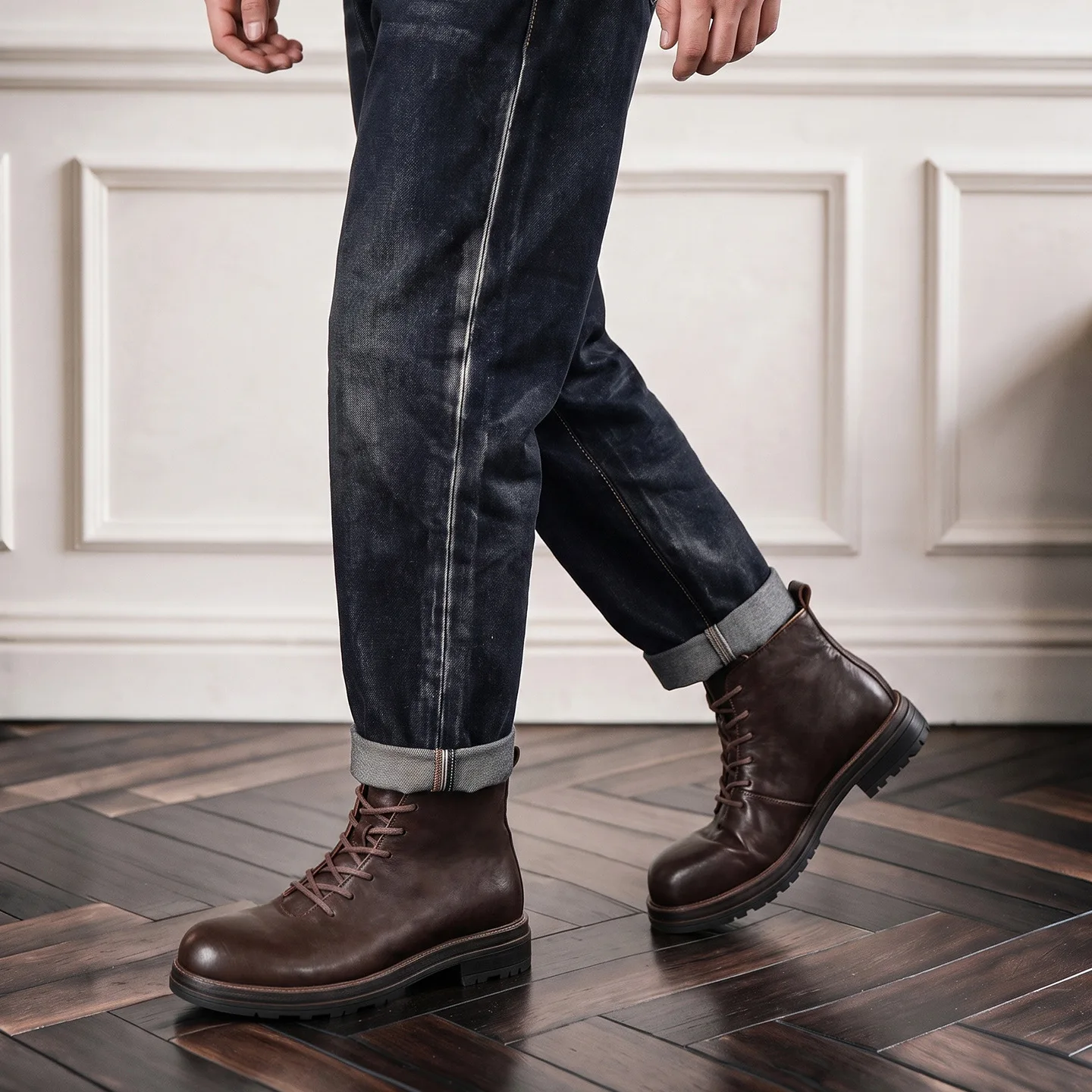 حذاء قتالي رجالي من جلد الحصان - مراجعة Leather Work Boots وسعره