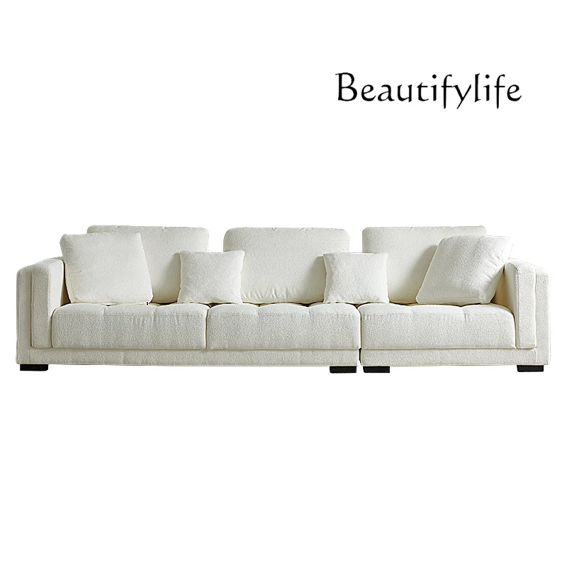 

Modern simple Italian straight-row combination sofa cotton and linen fabric module sofa three people