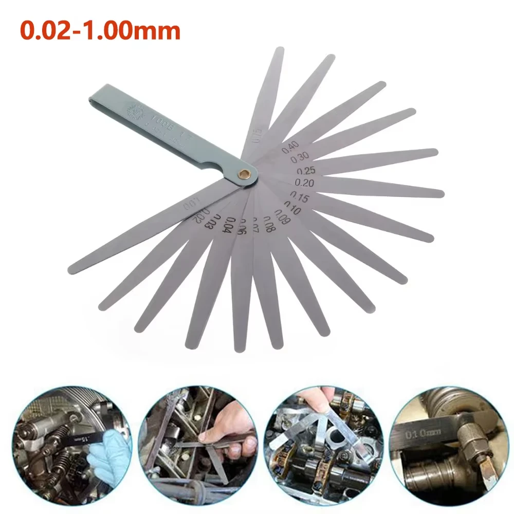 17-Piece Shim Set for Metric Clearance, 0.02-1.00 mm Gap Gauge, for Engine Valve Adjustment, Tool for Die Production
