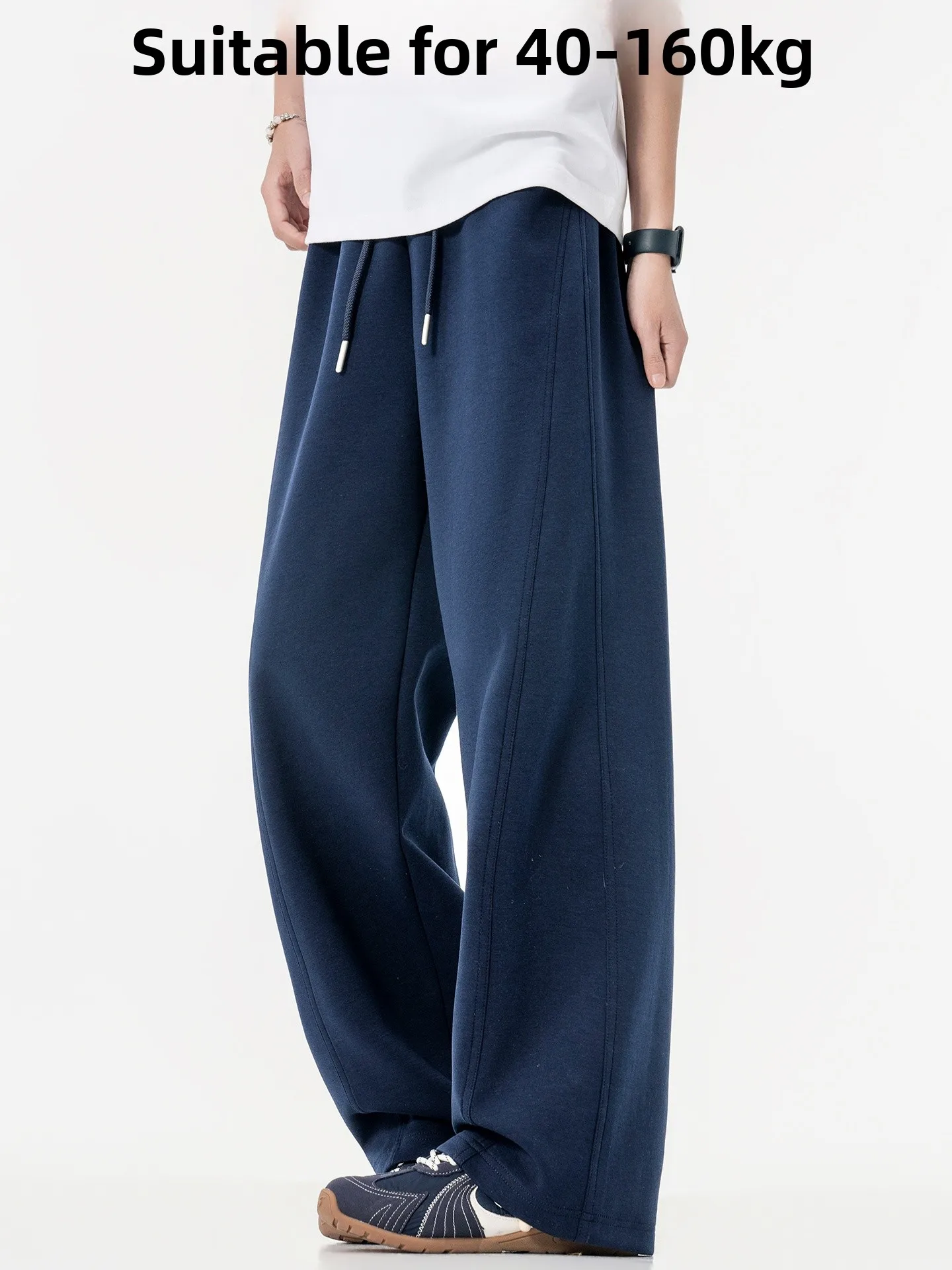 

plus Size Cotton Sport Pants Men's Loose Straight Leg Casual Trousers Spring Autumn Comfortable Breathable Wide Leg Pants