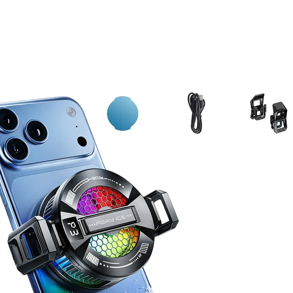 1-unidade-de-cooler-magnetico-portatil-para-celular-com-luz-rgb-inteligente-resfriamento-eficiente-para-gamers-tres-niveis-de-radiador-para-jogos