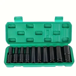 10Pcs of Extended Socket Head Electric Socket Set Telescopic Socket Head Automotive Maintenance Tool Hexagonal Extension