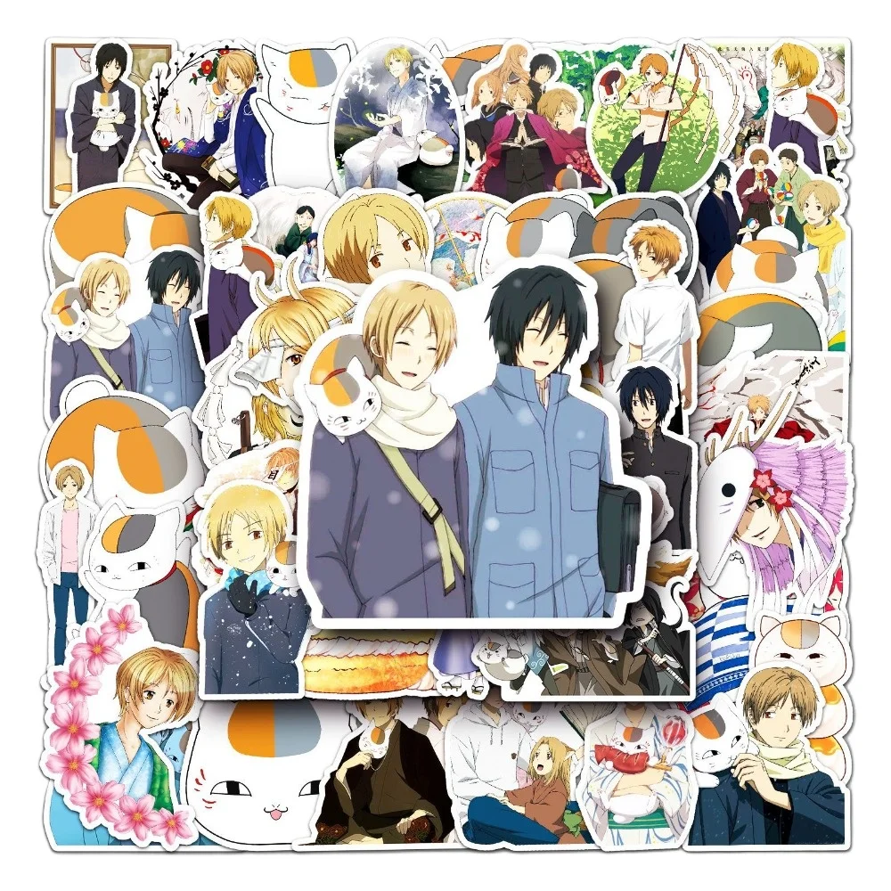 

50pcs/bag Anime Natsume Yuujinchou Takashi Waterproof Stickers Japanese Manga Nyanko-sensei Kawaii Drawing Doodle Decorations