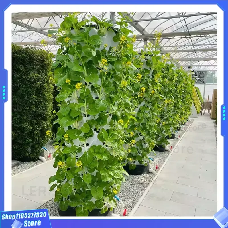 Automatic Hydroponic Vertical Garden Tower System with Drip Irrigation Pump for Commercial Leafy Vegetable Growing Multi