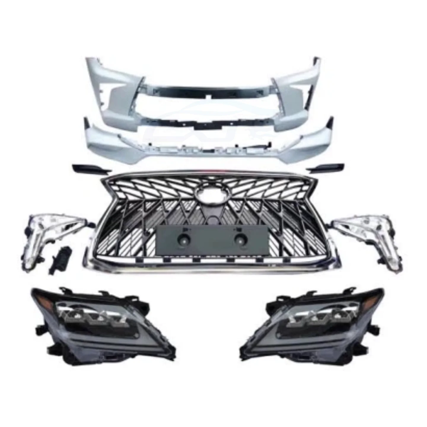 Car Body Kit Fits for Lexus LX570 2008-2015 Upgrade to 2016-2021 TRD Style Front Bumper Grille LED Headlight Facelift Kit
