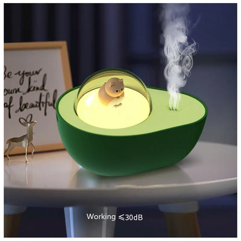 240ml Portable Avocado Air Humidifiers USB Rechargeable Aromatherapy Essential Oil Diffuser Mute Air Purifier for Home Bedroom