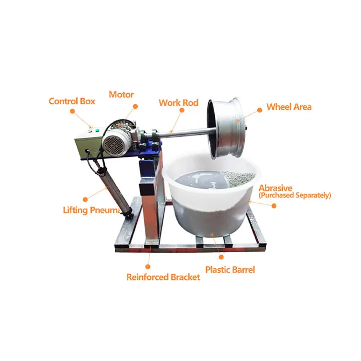 Motor-Powered Metal Surface Grinding Polishing Machine Deburring Equipment for Aluminum Wheel Hub 380V/220V 1500W 24 in