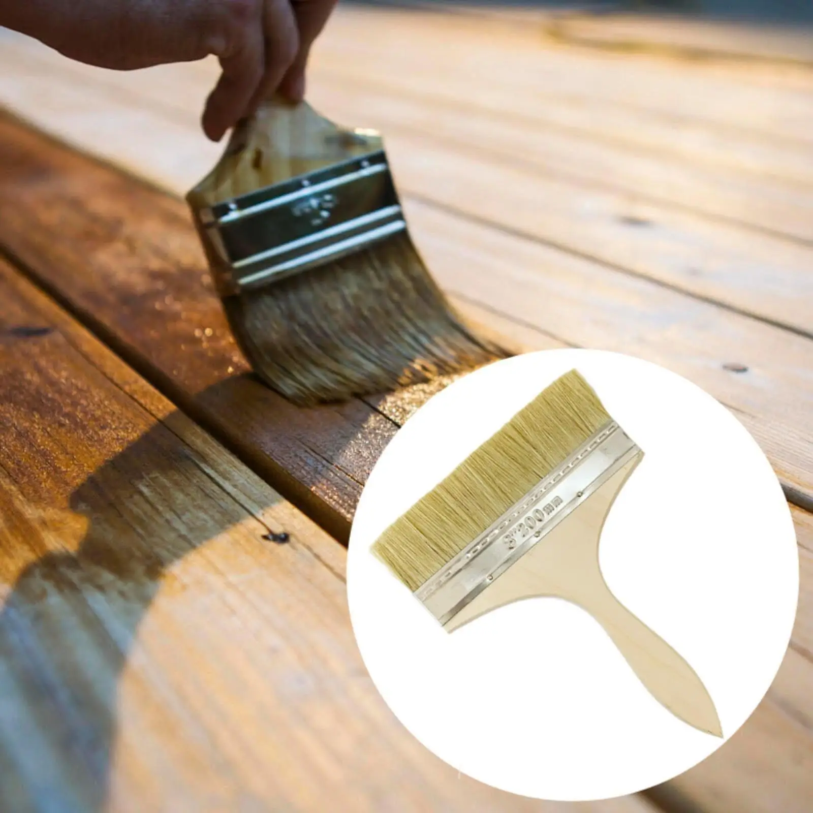 Pincel doméstico de 8 polegadas com punho de madeira para vários projetos