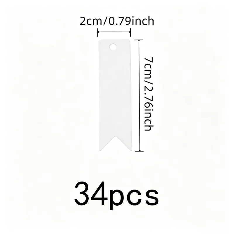 34 pcs Writable Gift Tags, Pre-Punched Hanging Hole and Blank Smooth Surface, ideal for Baking Package Tags