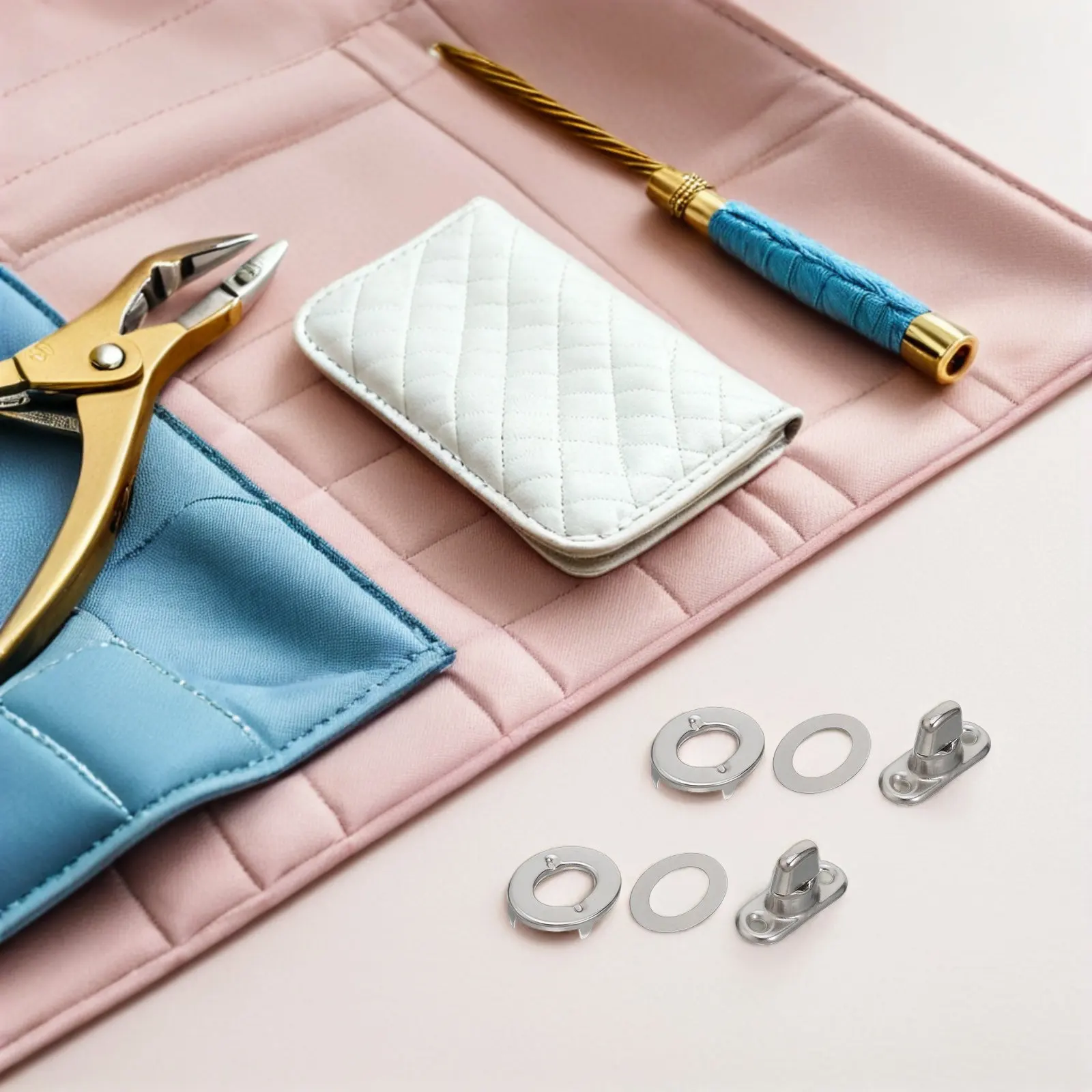 Canvas Eyelet Turn Button Twist Lock Fasteners 12 Sets Metal Bag Buckle Closures DIY Handbag Hardware