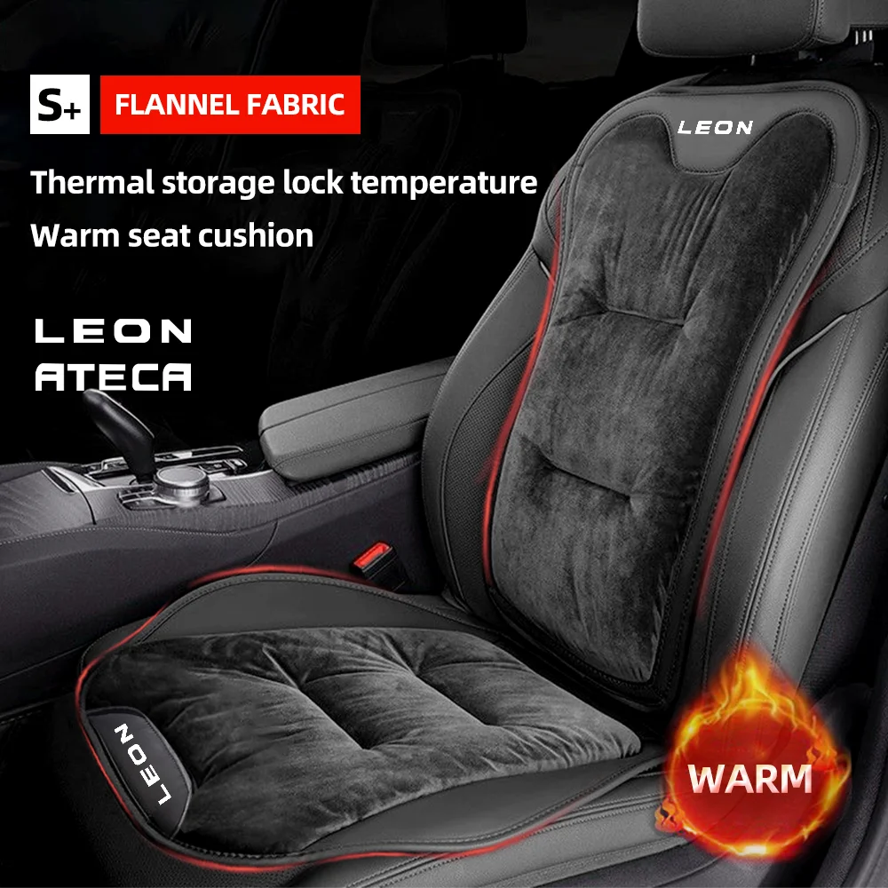 

Для Seat Leon Mk2 Mk1 Mk3 Ateca фланелевой чехол на автомобильное сиденье, зимняя теплая плюшевая подушка для переднего/заднего сиденья автомобиля, аксессуары для салона автомобиля