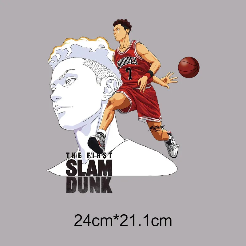 Slum Dunk Cartoon Sports Basketball Hot Blooded Youth DTF Heat Transfer Sticker Clothes t-shirt painting pattern Vinyl Patches