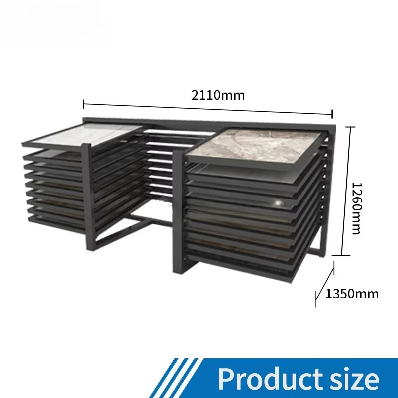 &c Custom Horizontal Pushing Ceramic Tile Decorative Stone Stand Wood Flooring Parquet Hardwood Deck Inclined Display Sliding