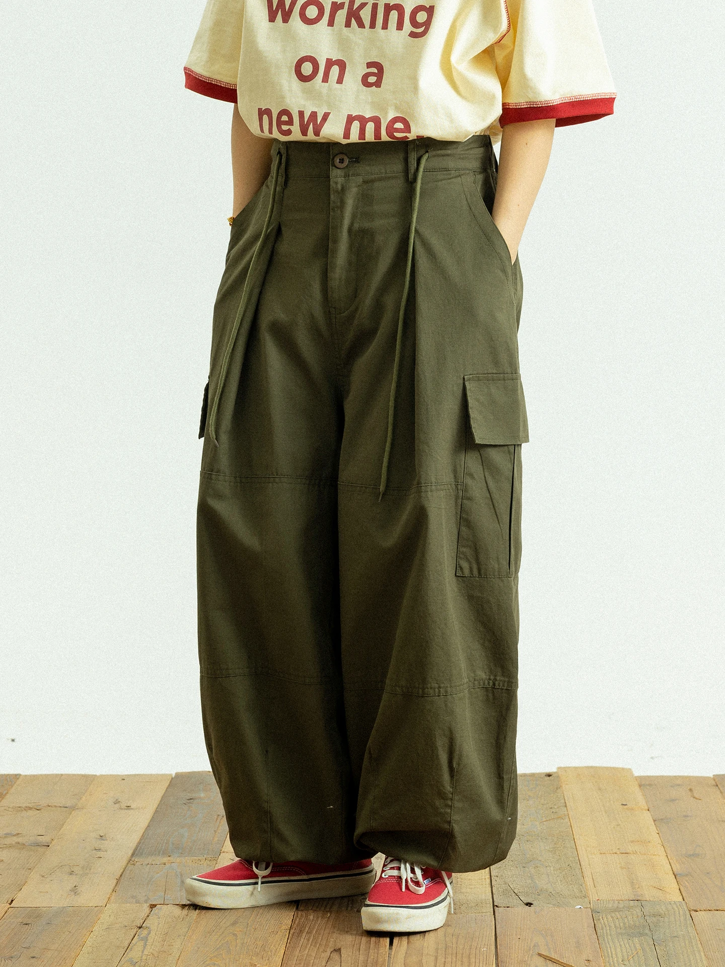 

Ретро-брюки GoodNorth свободного кроя с прямыми штанинами, повседневные хлопковые брюки в винтажном стиле, свободные, стройнящие, струящиеся брюки