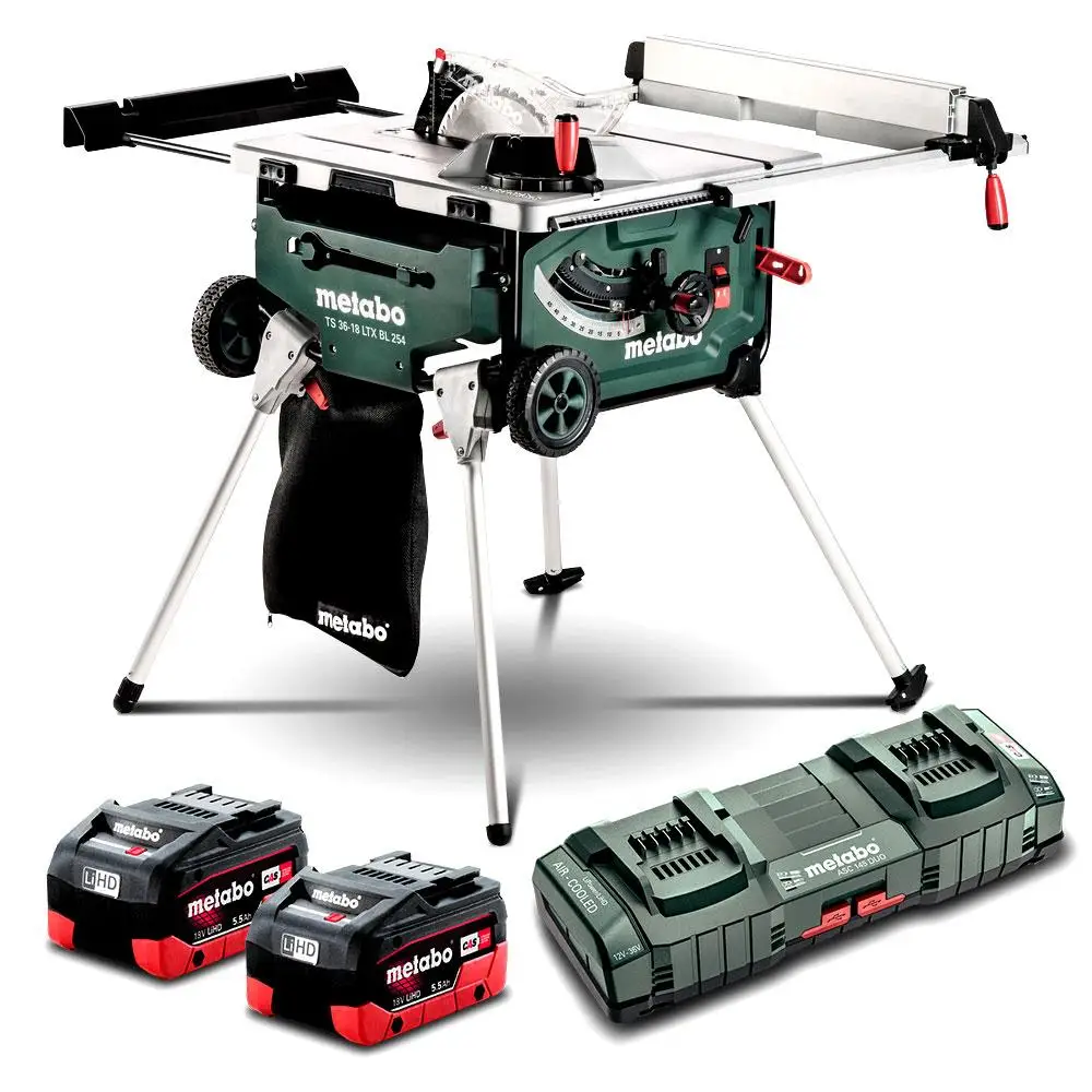 

New Genuine MetaboSs TS 36-18 LTX Set (AU61302500) 36V - 18V 5.5ah Li-Ion Cordless Brushless 254mm (10 ") Table Saw