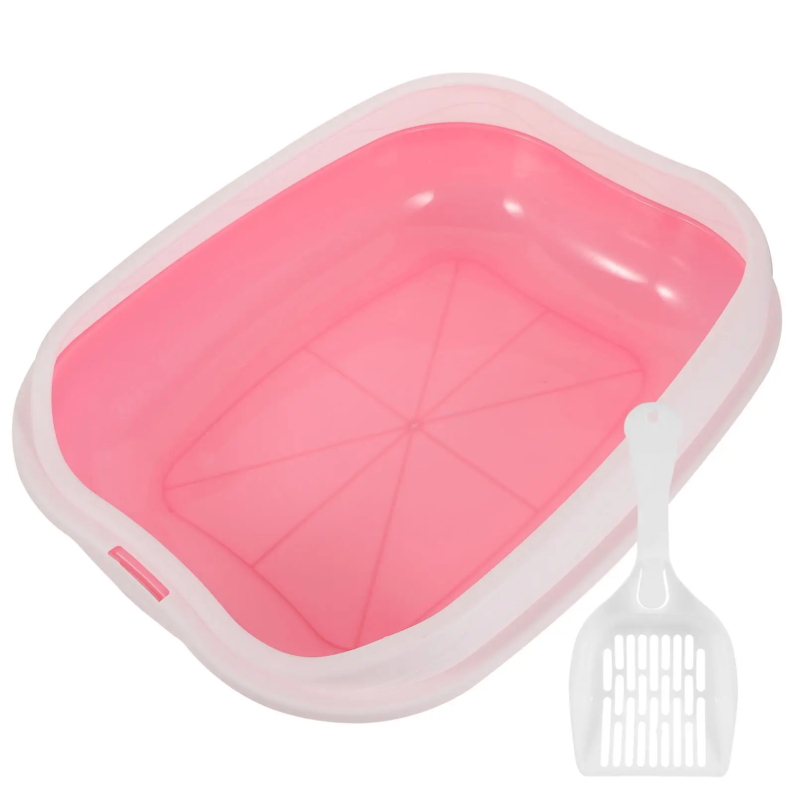 

Cat Litter Box Open Type Pink Large Capacity Anti Splash Breathable Fresh Pet Toilet Household Clean Supplies Kitten Pan