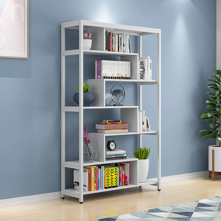 2021 new design modern creative corner library bookcase office furniture wooden bookshelf