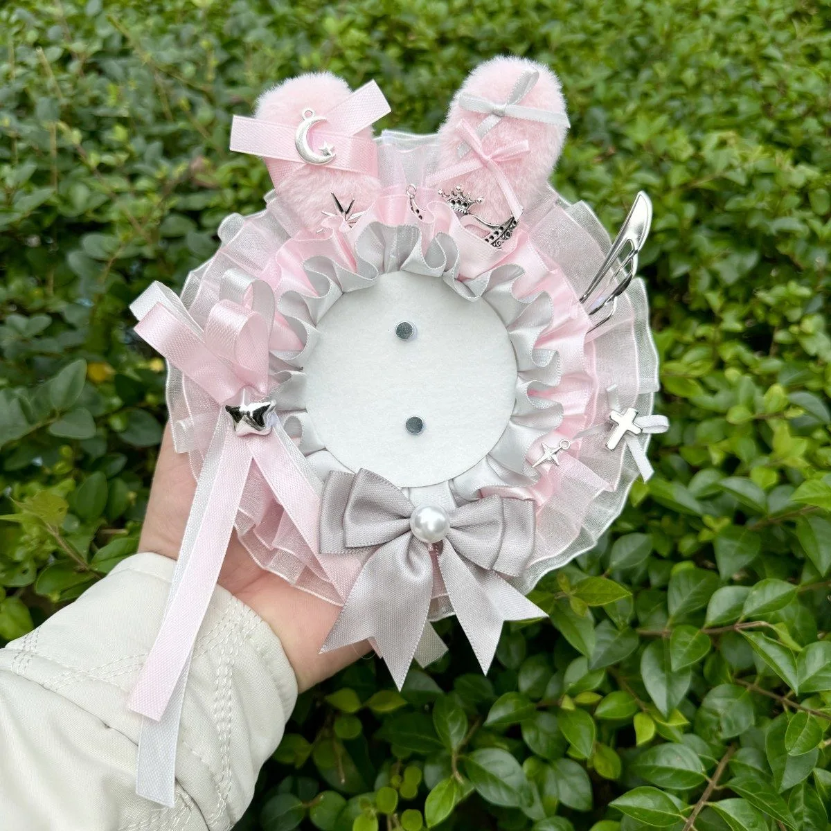 

bag accessories Lolita cosplay accessories y2k idol photo protector card holder cute core badge display bow lace Card Holder