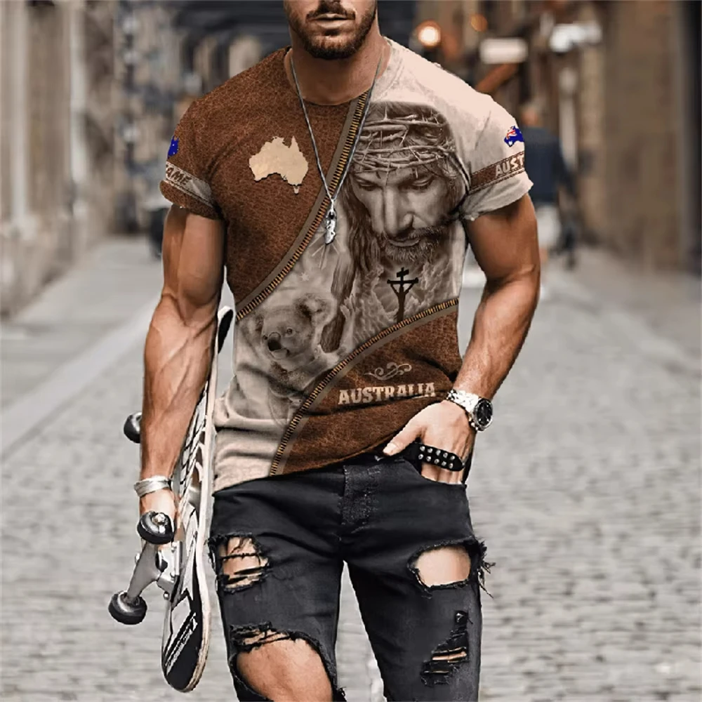 ملابس للرجال أستراليا الجرافيك تي شيرت الصيف الرجال تي شيرت قصير الأكمام تي شيرت للطفل تيز بلايز المتضخم تي شيرت عادية #4