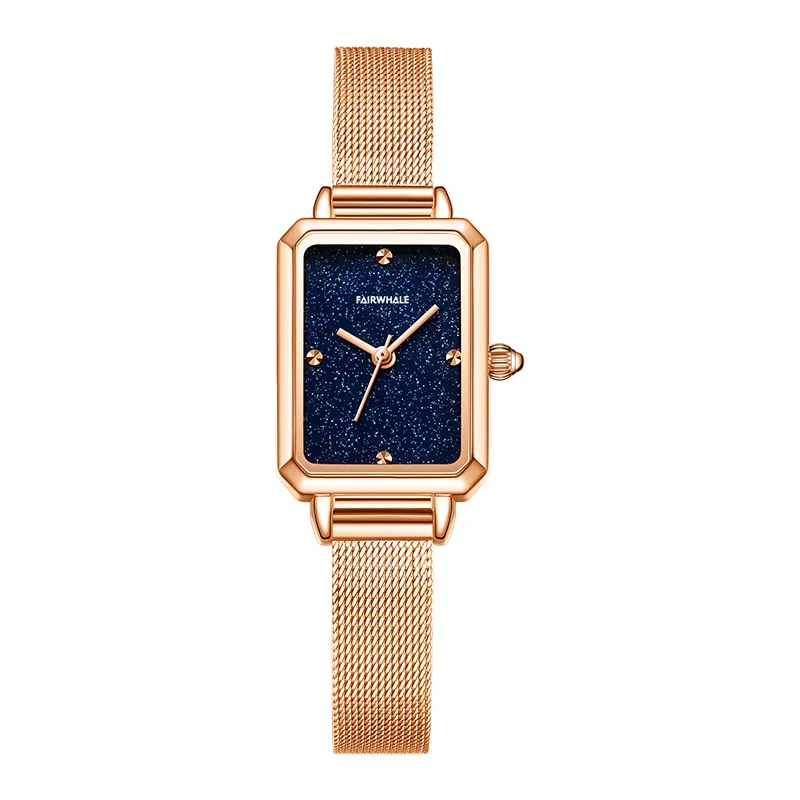 MARK FAIRWH watch women's fashion trend temperament diamond studded starry sky small square watch waterproof quartz watch