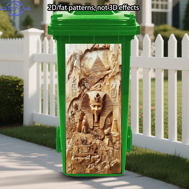 Egyptian Art Trash Can Stickers Painting, Hieroglyphics Design Self-Adhesive Stickers, Ancient Civilization Self-Adhesive Remo