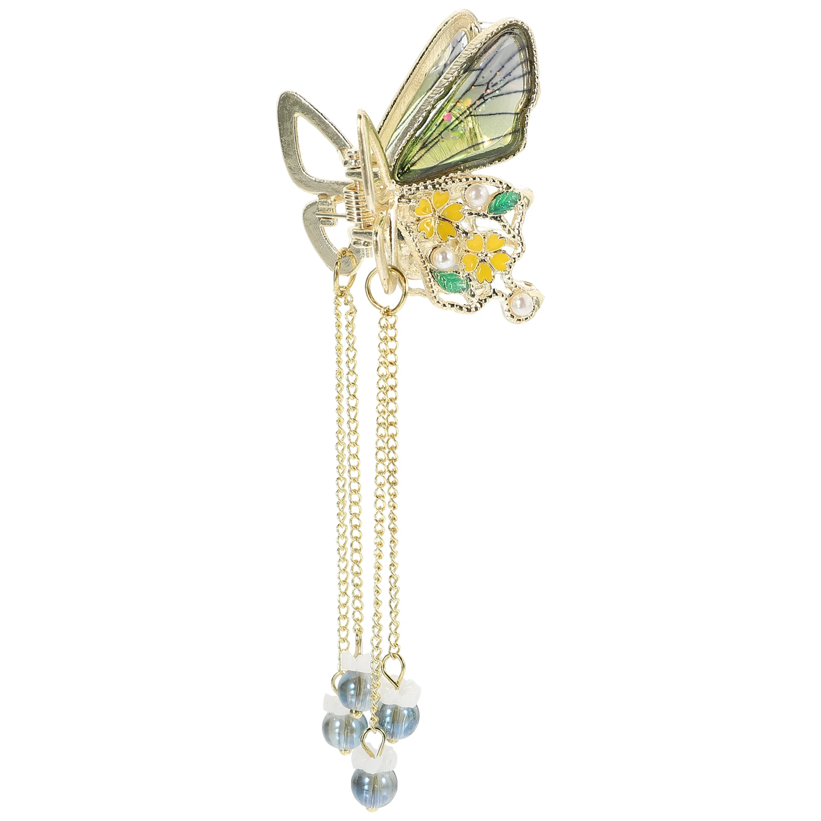 

Butterfly Hair Clips Crystal Claw Barrettes Mini Tassel Accessories Yellow Women Hair Decorations Non Slip Durable Daily