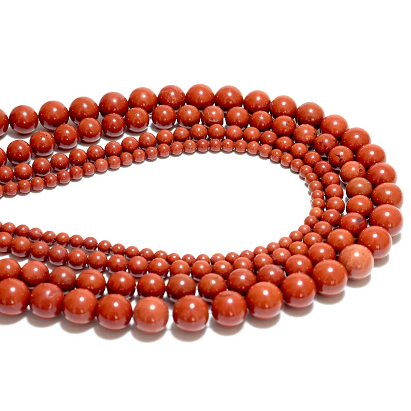 4/6/8/10mm Real Natural Red Coral Stone Beads For Jewelry Making Smooth Loose Beaded DIY Armband Necklace Earring Bag Wholesale image 2