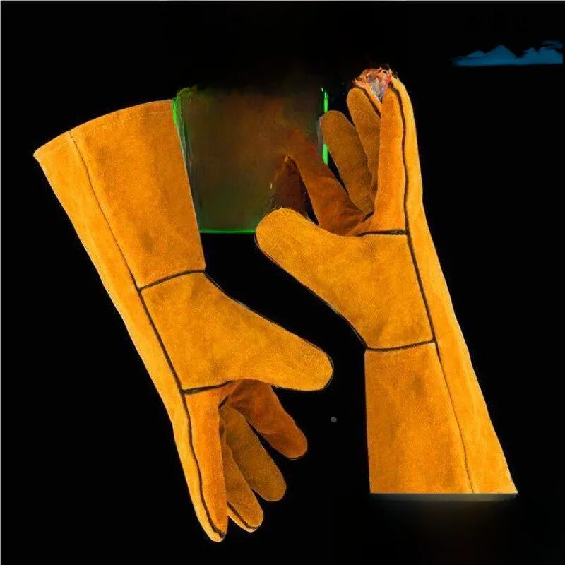 Thickened Long Cowhide Gloves Pet Training Dog Biting Prevention  Scratching Resistance Home Use Protective Gloves for Ladies
