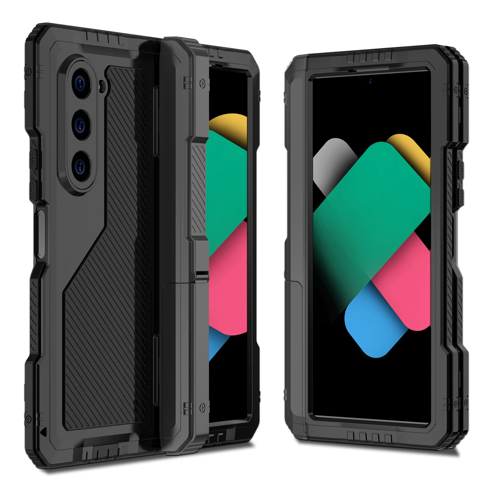 

Бронированный Металлический Алюминиевый противоударный чехол для Samsung Galaxy Z Fold 6 / Z Fold6, чехол с подставкой, защитный чехол