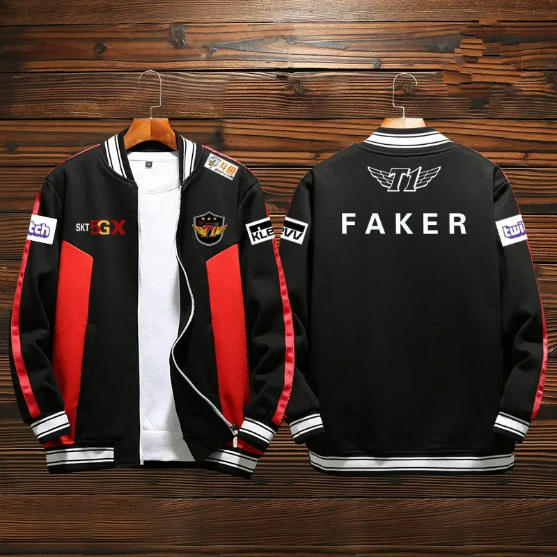 Skt Team Game Uniforms Men's Baseball Uniform Jacket Game LOL World Champion Team SKT T1 Players Uniform Faker Jacket