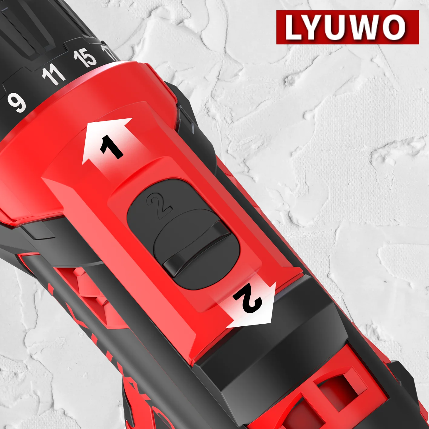 LYUWO Wireless Drill Electric Screwdriver Mini Driver, 12V 16V 20V, 3/8-inch, Wireless Power Supply, DC Lithium-ion Battery