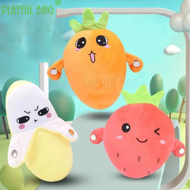 

Hot selling fruit induction music mini cute banana carrot strawberry electric plush doll children lol Christmas gift toy VD30