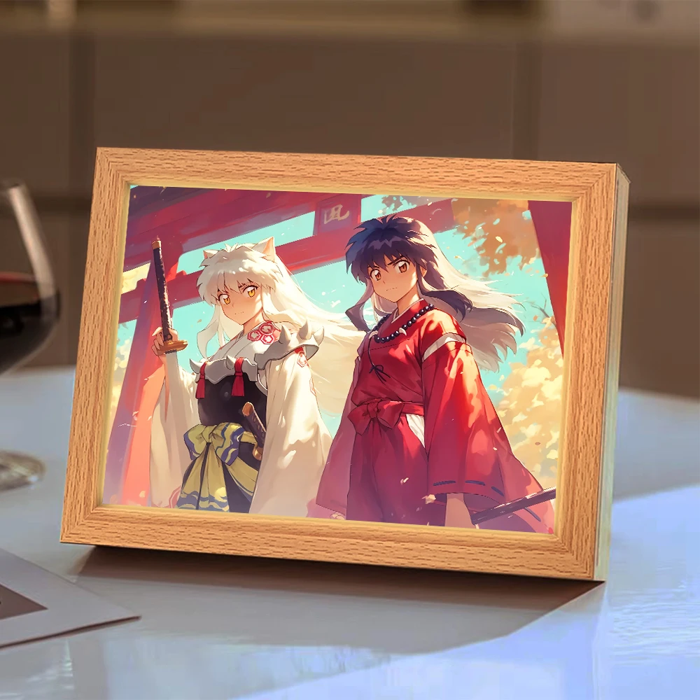 ไฟกลางคืน LED อนิเมะ อินุยาฉะ คากุเมะ ฮิกุราชิ ของตกแต่งห้องนอน ของขวัญคริสต์มาส ภาพวาดแสงจันทร์ ไฟส่องภาพ