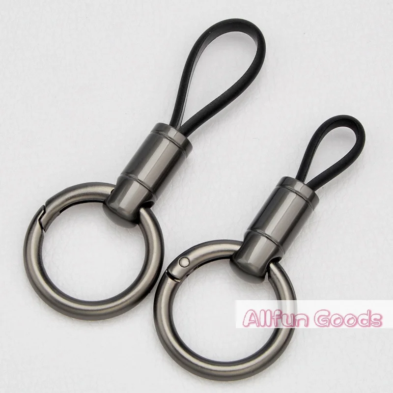 [TG835]Anti-Lost Car Key Ring High Quality Split Rings Keyring Leather Rope Pendant Car Key Pendant Keychain Holder