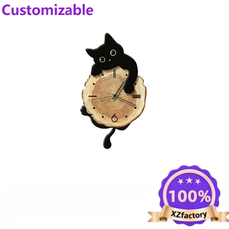 Factory Direct 2026 Top LXC Cartoon Cat Soggiorno Orologio da parete per la casa Orologio silenzioso Appeso a parete Orologio da