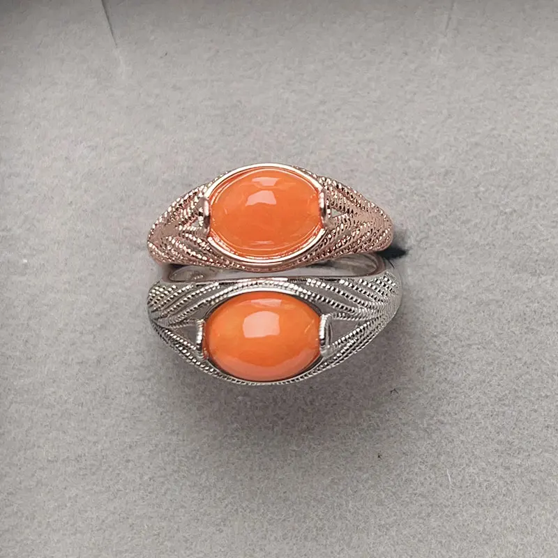 

Fire Opal Silve Ring for Women for men 7mm*9mm Dyed Natural Opal Ring with 18K Gold Plating 925 Silver Gemstone Jewelry