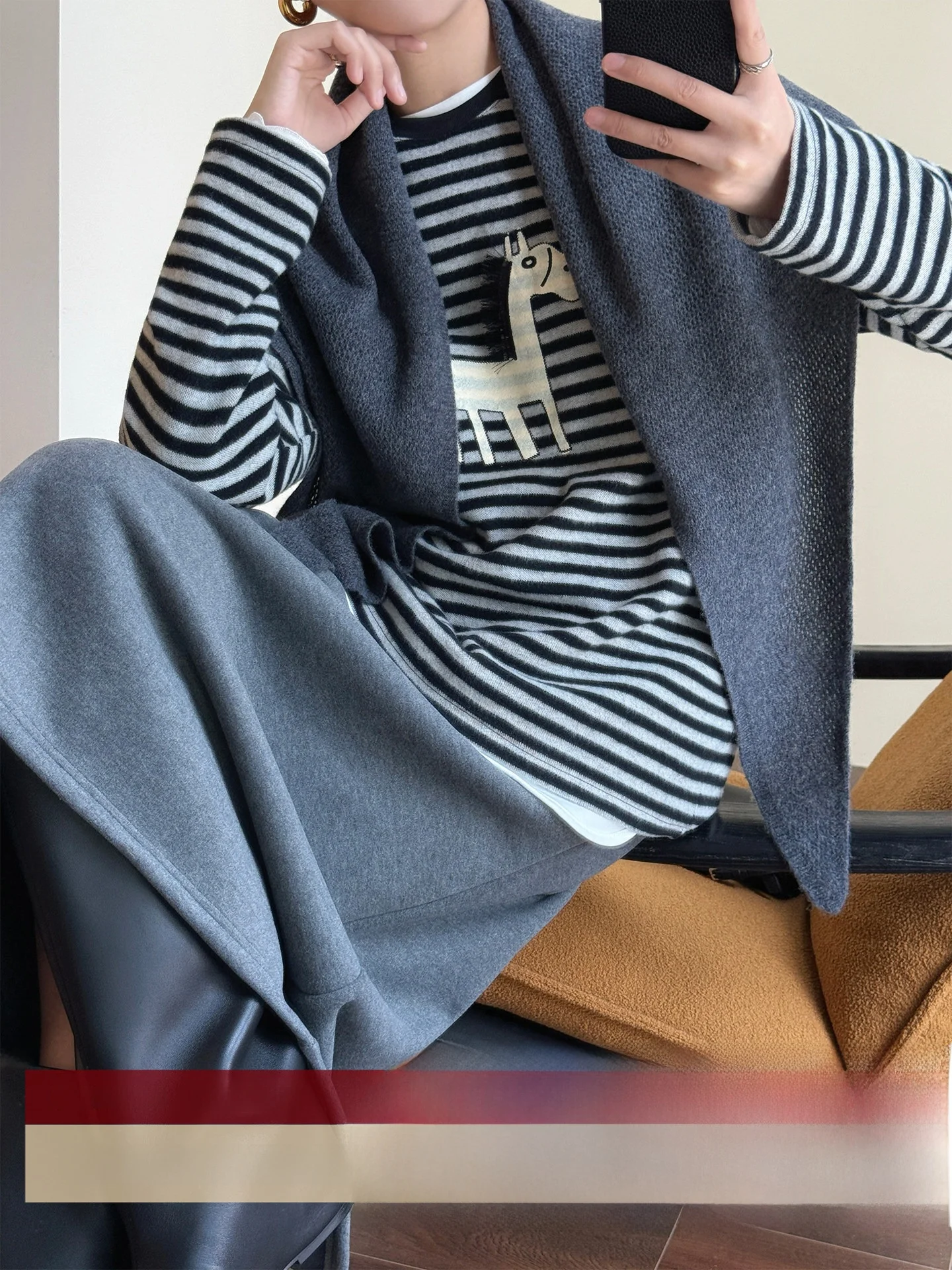 

Женская хлопковая кофта WANGER Thiened Lazy с длинным рукавом, повседневная, в полоску, с бахромой, круглый вырез, стандартный крой, зимняя