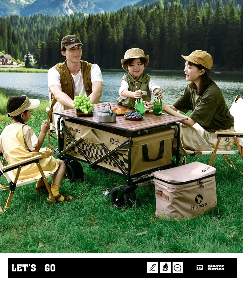 Outdoor Carts, Outdoor Oversized Camping Handcart, Stall Table Board, Picnic Cart, Foldable Small Trailer, Camping Cart