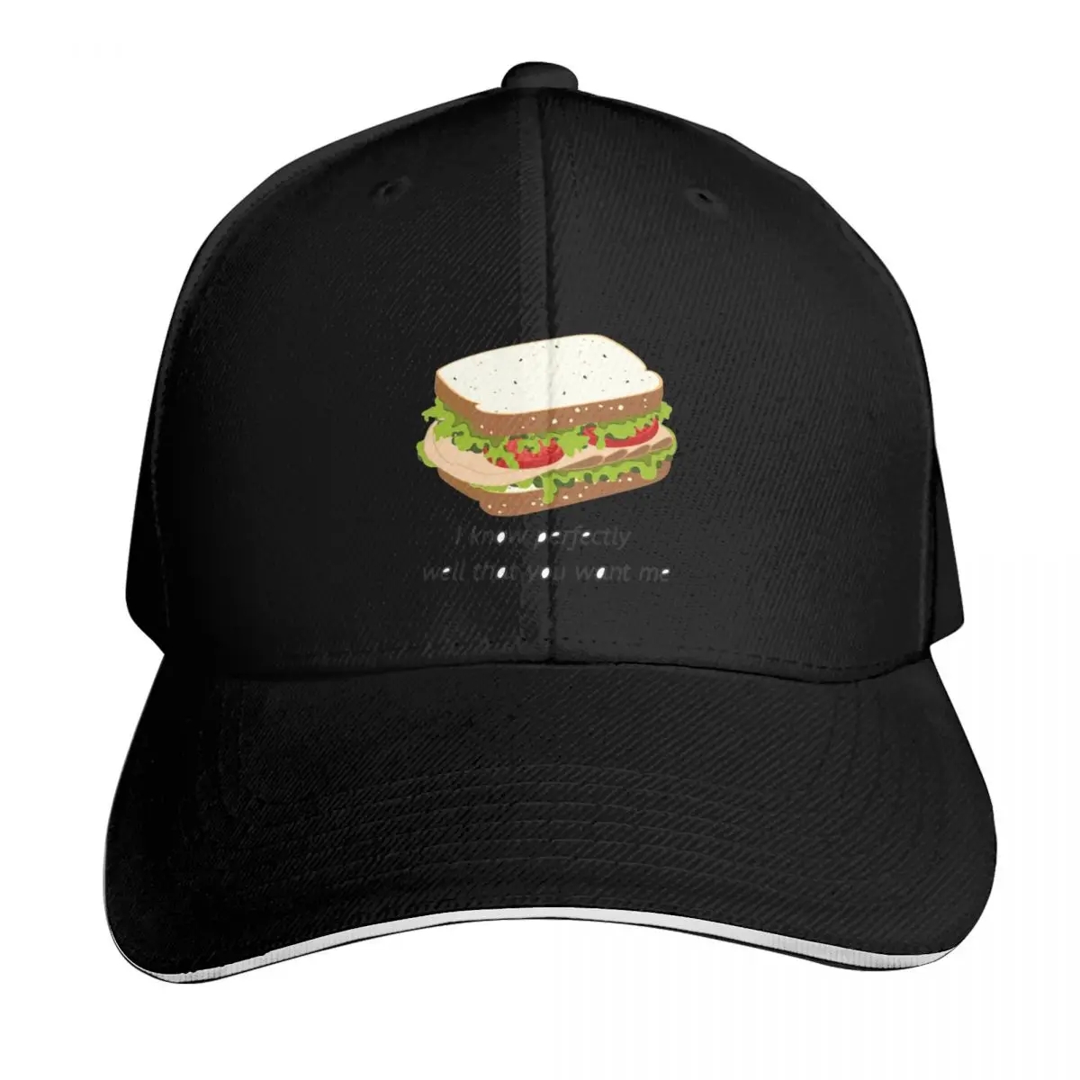 Delicious sandwich. Baseball Cap Adjustable Buckle Closure Moisture Wicking Quick Dry Curved Brim Classic Fit