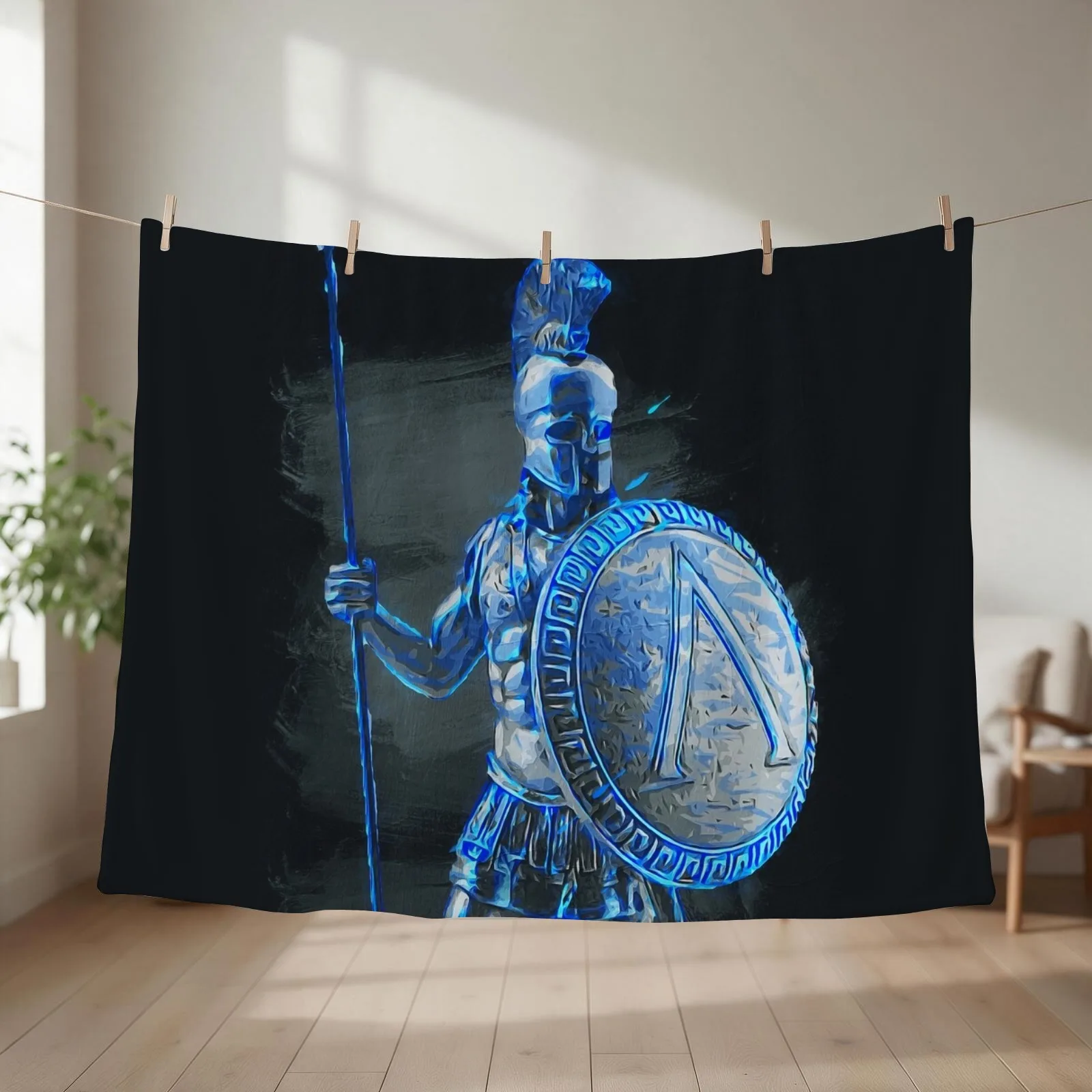 Ancient Warriors, Spartiates Throw Blanket couch cozy soft plush fuzzy picnic outdoor blanket