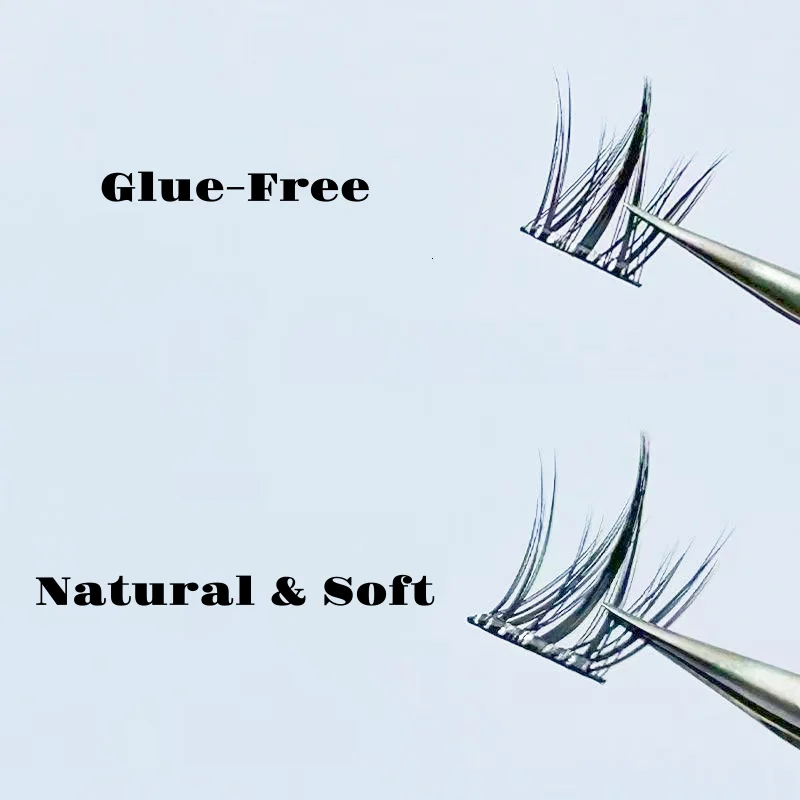 WINKLURE DIY Self-Adhesive Cluster Lashes 10 Rows/Box Glue-Free Manga Style Sectioned Eyelashes Natural Look