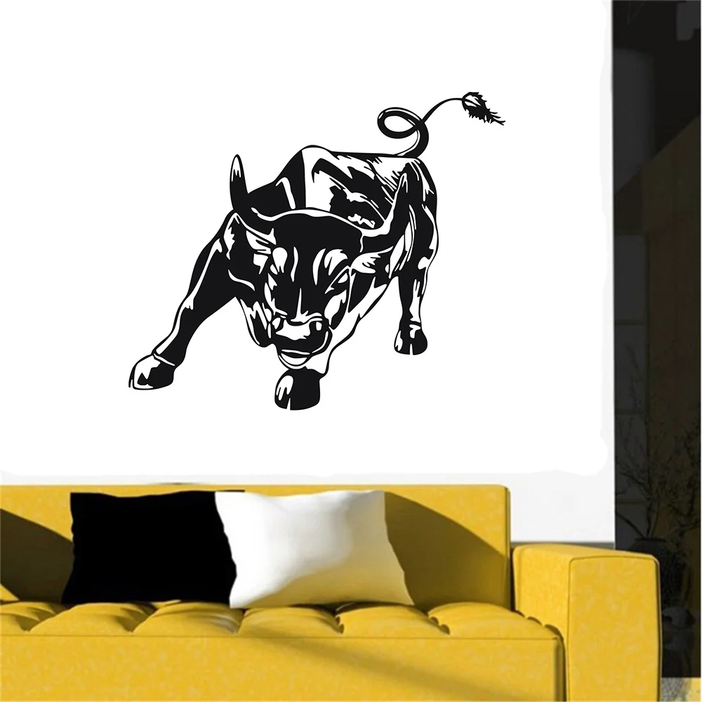 SIze:680mm*800mm PVC Vinyl Paster Removable Art Mural Wall Street Cattle Cow