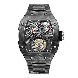 Orologio Tourbillon in fibra di carbonio pieno Haofa per uomo orologio meccanico di lusso automatico scheletro orologio da uomo impermeabile zaffiro 2311