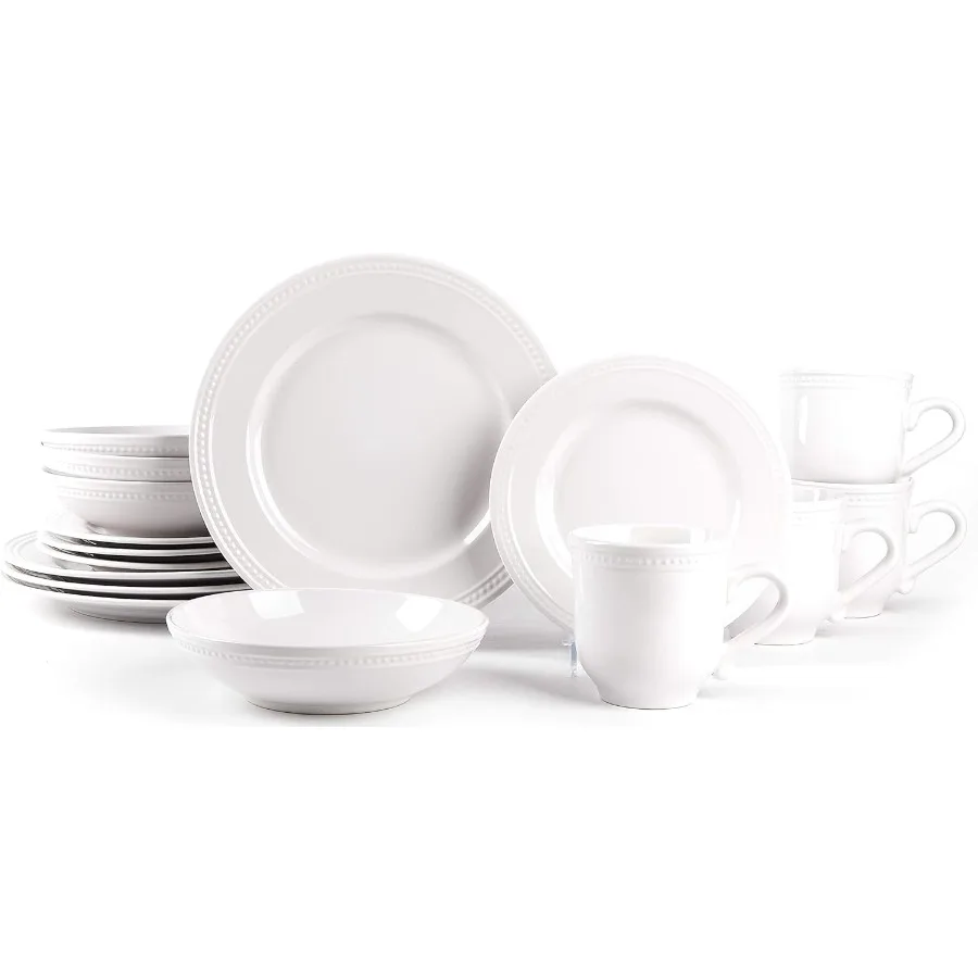 

Pearl Dots Stoneware Dinnerware Set 16pc Set White