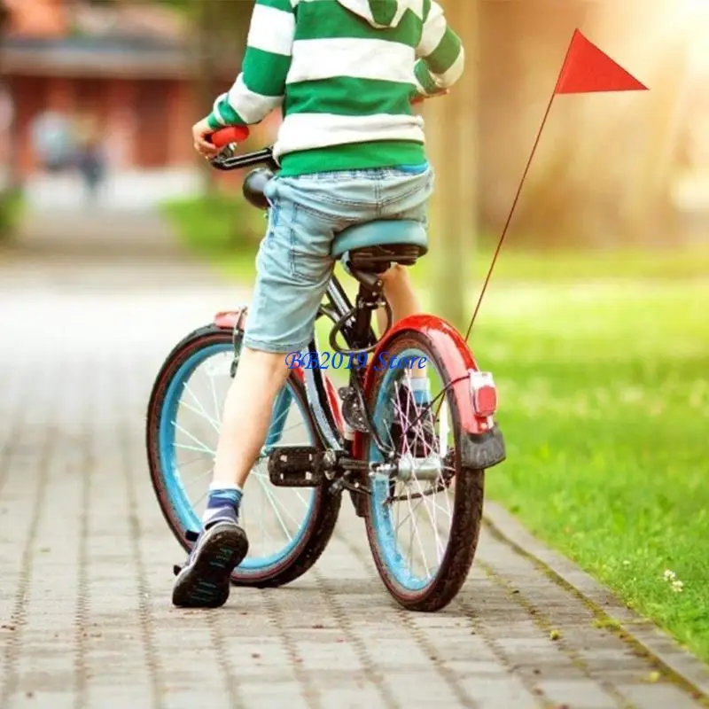 

Q0KB Bike Safety Flag with Pole 7-Foot Adjustable Height Heavy Duty Fiberglass Pole